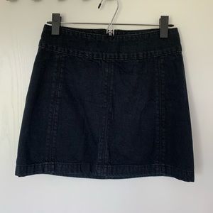 Free People Black Denim Skirt